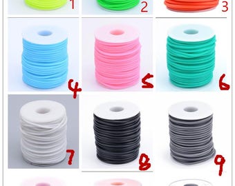Bulk Sale 15 meters (one spool) 4mm round hollow rubber cords/jewelry cords/cords supplies--you choose the color by yourself--22 colors