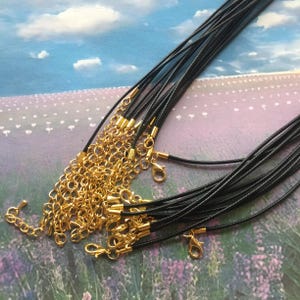 Bright Gold round cap finish--4pcs 7-27 inch adjustable for your choose 1.5mm more than 20 colors for ur choose korea leather necklace cords