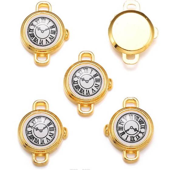 Venta al por mayor: 10 conectores de reloj de oro brillante de 21