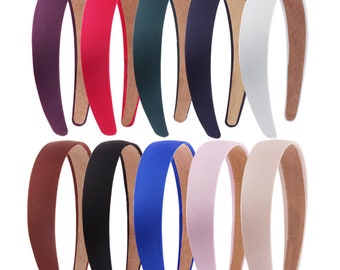 Bulk Sale--10pcs 30mm width 14 colors for your choose satin/suede cover plastic hairbands findings