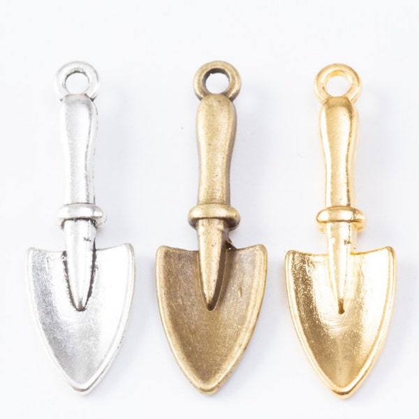 50pcs 30x19mm antiqued silver/antiqued bronze/bright gold Shovel charms findings pendants