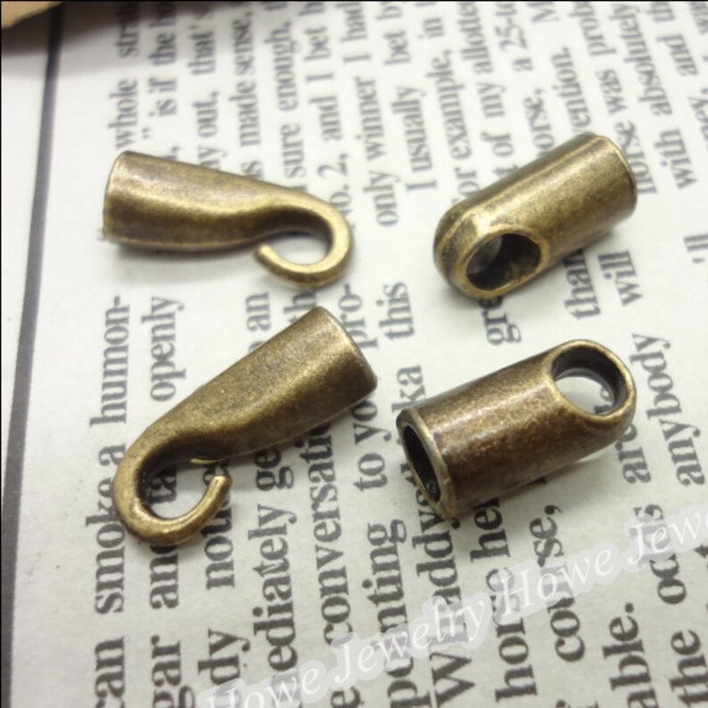 Bulk Sale--50sets 27x7mm antiqued Silverantiqued bronze fish hook clasps charms findings--cord end clasps