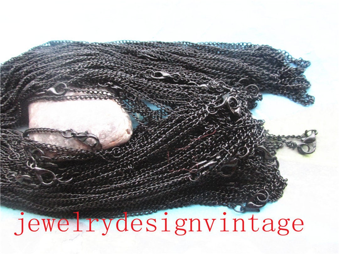 10pcs 11-31 Inch for Your Choose 3x2mm Black Plated Cable Necklace ...