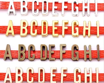100pcs 11mm antiqued silver/antiqued bronze/Gold/kc gold slide alphabet letters charms findings pendants--you choose the letter you want