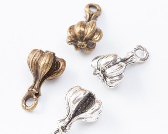 50pcs 14x9mm antiqued silver/antiqued bronze garlic charms findings pendants