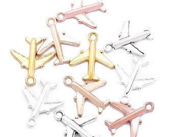 Bulk sale 150pcs 17x15mm antiqued silver/bright gold/kc gold/rose gold/bright silver airplane charms findings