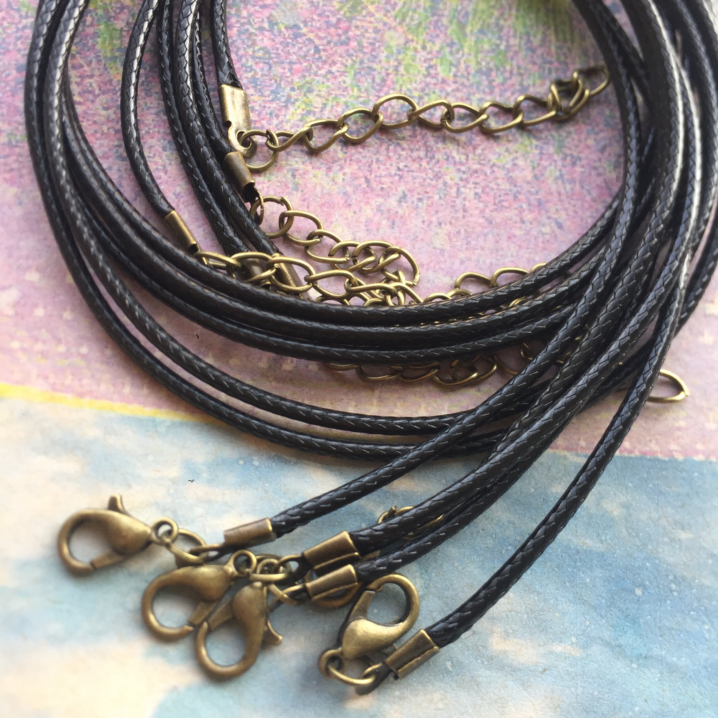 Antiqued Bronze Finish --20pcs 11-27 Inch Adjustable 2mm Brown