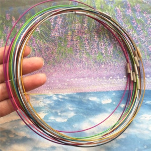 MAGNET clasps10pcs 7-18 inch for your choose 21 colors for your choose 1mm thickness stainless steel round choker necklace wires image 4