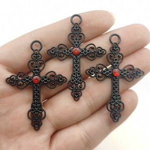 Silver Small Crosses Mini Cross Charms Beads Cross Pendants 