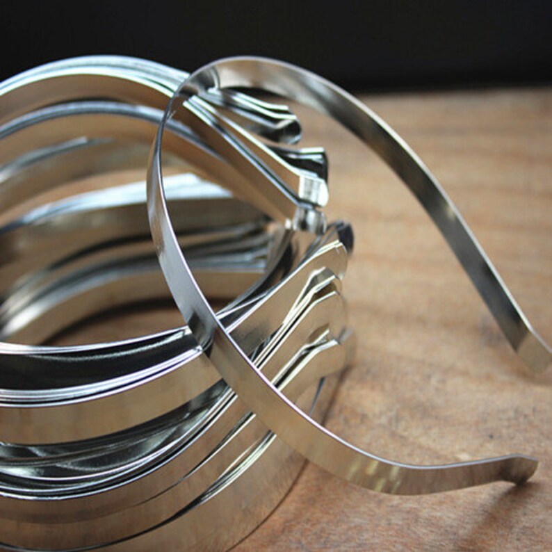 10pcs 10mm width Silver/gold/black metal hairbands charms findings image 1