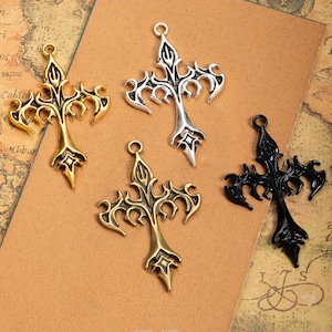 Bulk Sale 30pcs 54x34mm antiqued Silver/antiqued bronze/antiqued gold  cross/crucifix charms findings