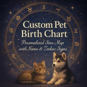 Carta astral personalizada para perros o gatos – Horóscopo y mapa del zodiaco personalizados para mascotas – Análisis del zodiaco – Don espiritual – Lectura de la carta natal