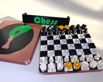 Portable Travel Chess Set: Compact On-the-Go Board Game, 3d printed