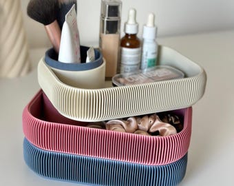 Stackable Makeup Organizer for Bathroom Vanity and Skincare Storage