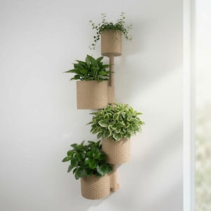 Verticaal wandplantensysteem, plantenbakken op schaal, modulaire Scandinavische 3D-geprinte hangende plantenbakken voor binnen