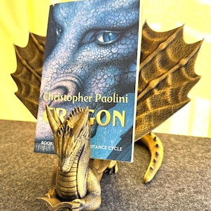 Dragon Book Stand: 3D Printed Hand-Painted Fantasy Bookshelf Decor
