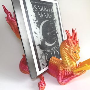 Flamewing Dragon Kindle/Tablet Stand: 3D Printed Fantasy Book Decor