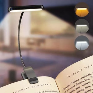 14 LED Reading Light, Rechargeable Clip-on Reading Lamp, Eye Protection, Stepless Dimming