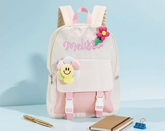Personalisierter Kleinkinderrucksack, individuell bestickter Nylon-Schulrucksack, geräumiger Tagesrucksack für Kinder, ideales Geschenk zum