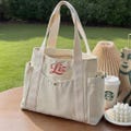 Personalized Embroidered Canvas Tote Bag: Custom Initial Zippered Bag product logo