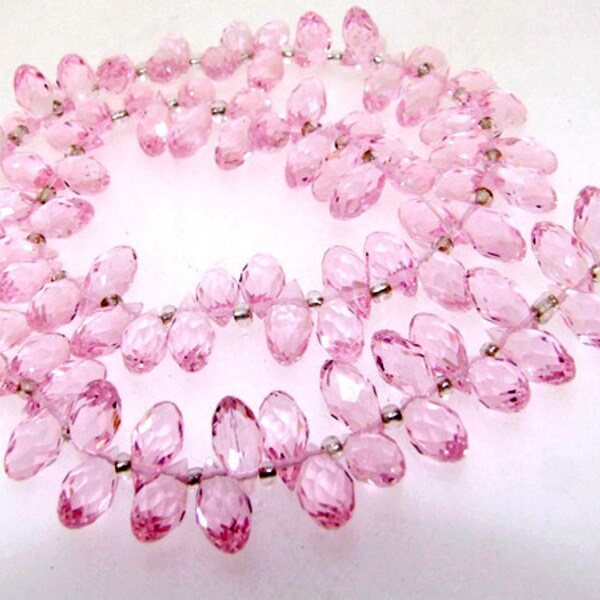 Super 100beads Peach Glass Crystal Faceted Elongated Drop Briolette Beads One strand