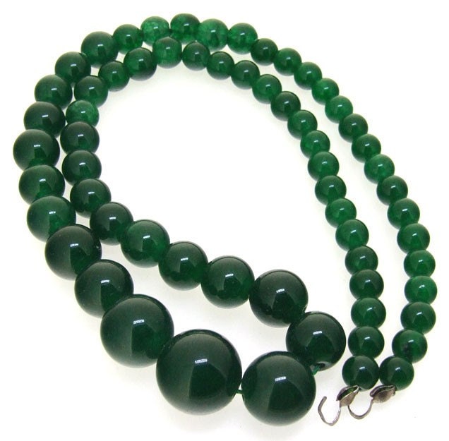 Strand Round Green Jade Gemstone Beads 6x14mm | Etsy