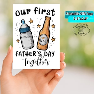 Carte imprimable étiquette cadeau fête des pères Première étiquette cadeau fête des pères drôle en téléchargement numérique pour papa fête des pères cadeau déco pour lui