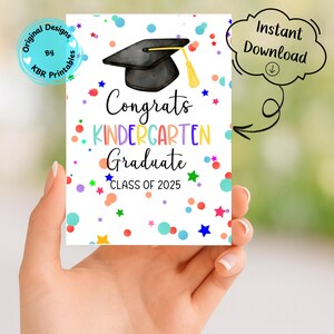 Kindergarten Graduation Gift Tag Star End Of The School Year Class of 2025 Favor Tags Congratulations Kindergarten Graduate Hat Grad Party