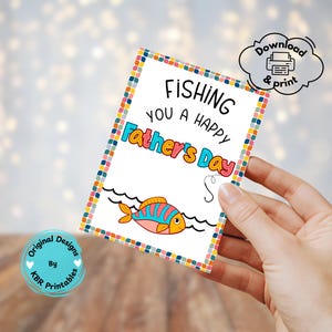 Etiquetas de regalo para el Día del Padre, imprimibles, divertidas, temáticas de peces, descarga instantánea, etiquetas de regalo para papá al aire libre, pesca, te deseo un feliz Día del Padre.