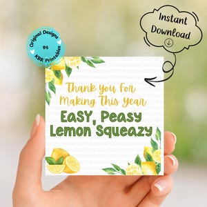 Etiqueta de agradecimiento de fin de año Etiqueta fácil y sencilla para exprimir limones Etiqueta de regalo de limones Regalo de la semana de agradecimiento Gracias Voluntario Compañero de trabajo Personal Maestro