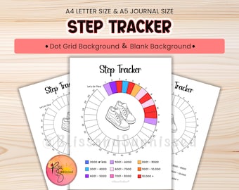 Step Tracker Printable Monthly Planner Page Heath Fitness Step Goal Track