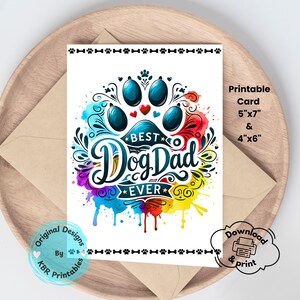 Father&#39;s Day Card for Dog Dad With Love From The Dogs Best Dog Dad Card Happy Father&#39;s Day Dog Dad Gift for Him from Dog