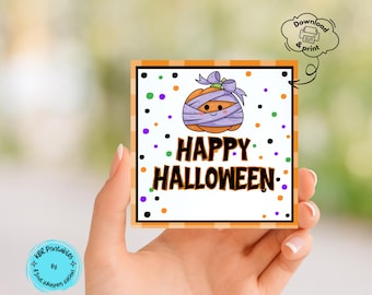 Halloween Party Favor Tags Printable Trick Or Treat Labels Boo Gift Tags for Treat Bags Halloween Treat Favor Tags Digital Download