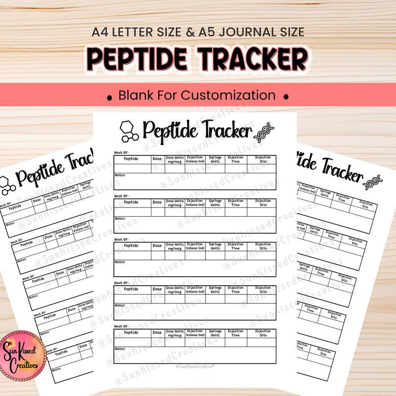 Printable Peptide Tracker - Etsy