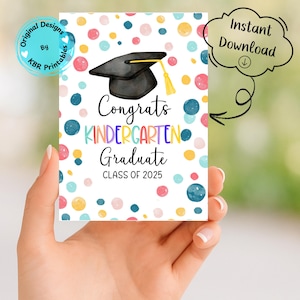 Kindergarten Graduation Gift Tag End Of The School Year Class of 2025 Favor Tags Congratulations Kindergarten Graduate Hat Grad Party