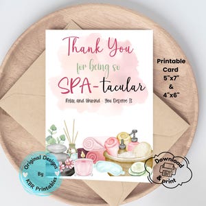 Carte cadeau de fin d'année Merci d'avoir été spataculaire Carte imprimable Étiquettes de cadeau Détendez-vous et détendez-vous Carte-cadeau de remerciement pour un professeur de spa Spataculaire