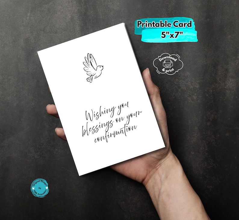 Printable Confirmation Greeting Card Digital Religious Confirmation ...