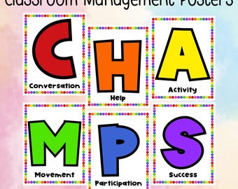 Classroom Posters for Teachers: CHAMPS Behavior Management