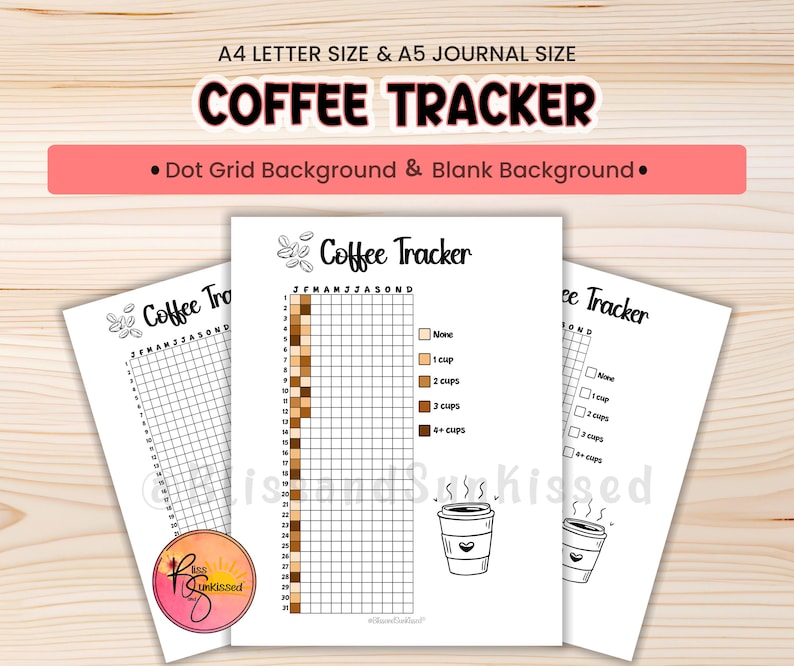 Coffee Tracker Printable Caffeine Log Coffee Intake Journal Page Habit ...