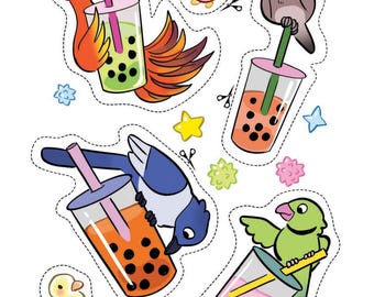 Bird Boba Stickers