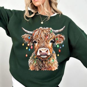 Christmas Highland Cow Png, Baby Highland Cow Png, Cute Christmas Cows, Christmas Clipart, Christmas Png, Highland Cow Png, Funny Cow Png