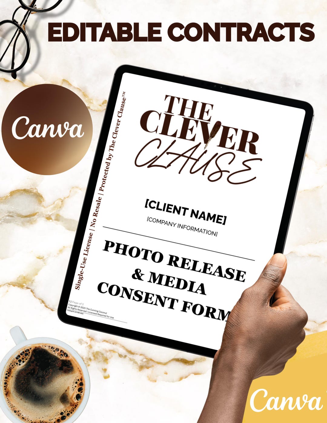 Photo Release & Media Consent Form Template Editable Canva Contract