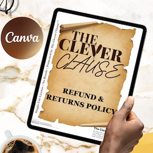 Refund & Returns Policy Template | Editable Canva Legal Document for Coaches, Creatives, Service Providers and Digital Sellers