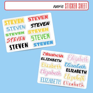 Custom Name Sticker SHEET - 10 Unique Fonts | Personalized Waterproof Stickers for Kids, Gifts, Labels, Journals & More | Back to School