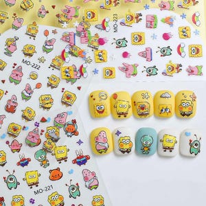 Cute Cartoon Nail Stickers 5D Character Nail Decals Sponge Cute Nail Cartoon DIY Nail Nail Stickers kawaii nail stickers Kid stickers