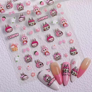 Cartoon Nails Stickers Cute Colorful Nails Korean Nail Designs Funny Nail Decals Kawaii Nail Designs Cute Character Nail Art