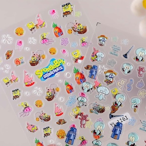 Cute Cartoon Nail Stickers 5D Character Nail Decals Sponge Cute Nail Cartoon DIY Nail Nail Stickers kawaii nail stickers Girl stickers