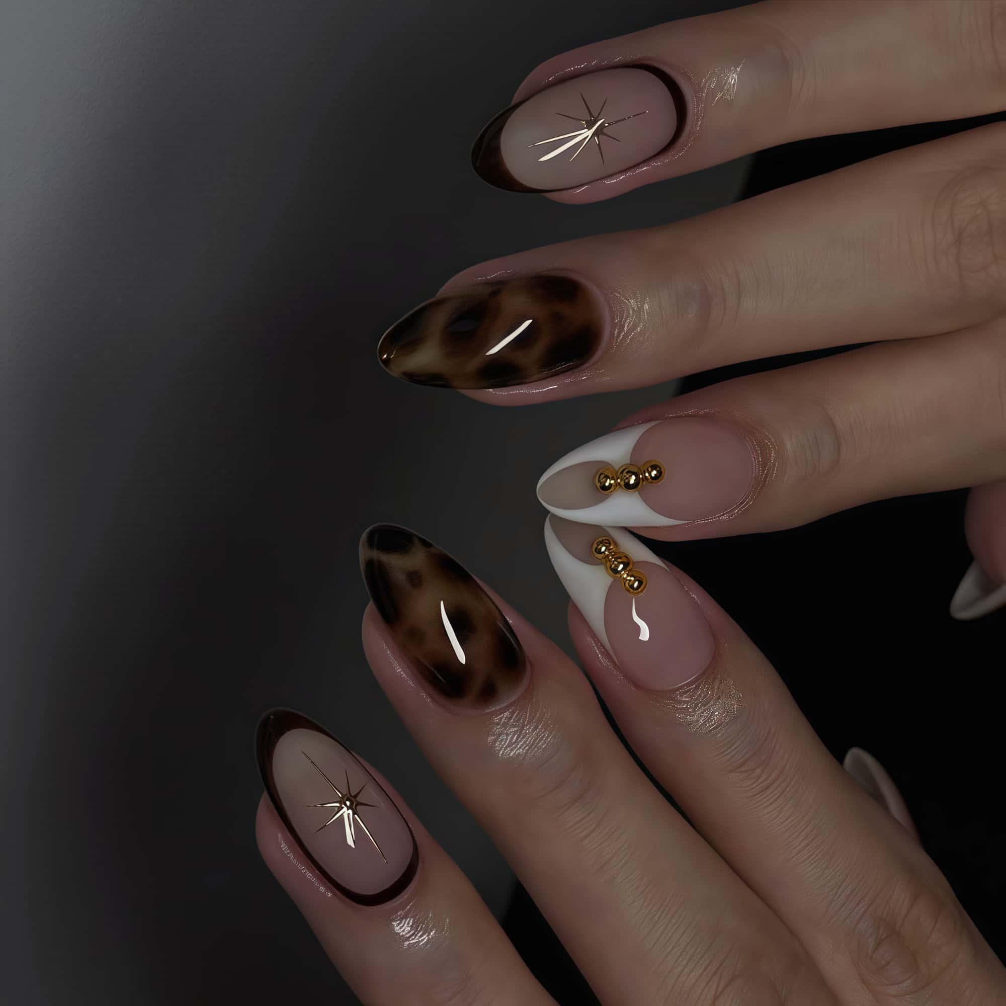 Brown Ombre Nails That Glow