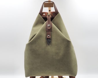 Handmade alcantara -leather backpack ,everyday bag,design bag,unisex ,named ARROW