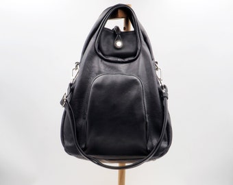 Handcrafted Leather Backpack - Avgo in  black, MADE TO ORDER